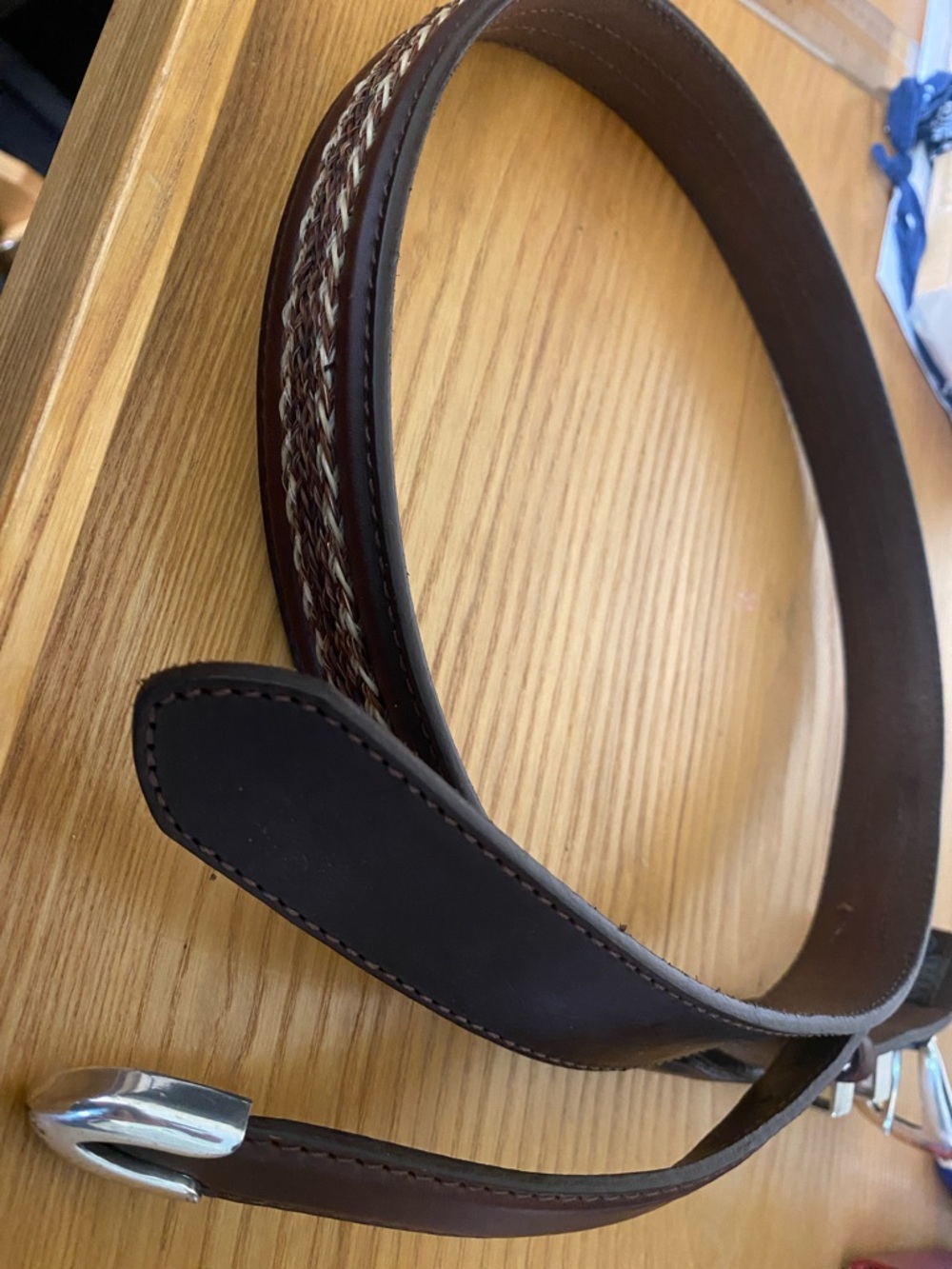Tony Lama Sz 36 Western Leather Belt Braided. - Picture 2 of 6